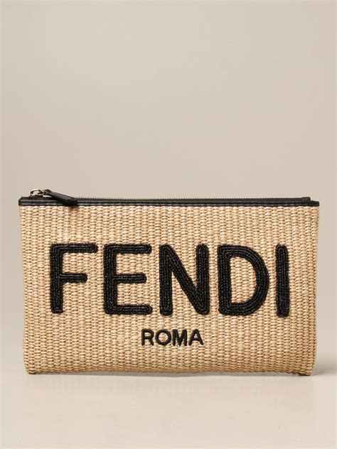 borsa fendi di paglia|pochette donna fendi.